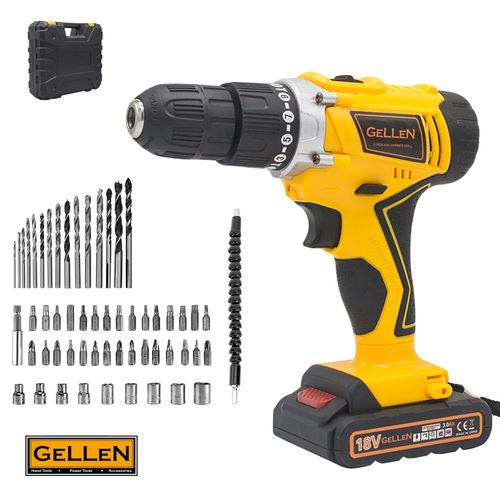 1-2-2 Gellen Cordless Drill 18V With 2 Lithium Batteries FREE Accessories - Image 1