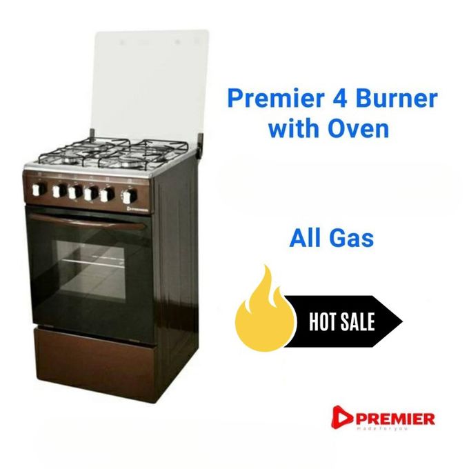 1 - 2023-09-09T143020.303 Premier 4 Gas Burner Cooker With Oven Auto Ignition Standing All Gas Cooker - Image 1