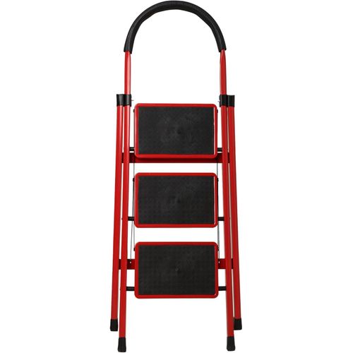 1 - 2024-11-02T191410.611 3 Step Foldable Ladder, Folding Step Stool with Wide Anti-Slip Pedal, Household Steps Sturdy, Steel Ladder, Convenient Handgrip, Portable Steel Step Stool - Image 1