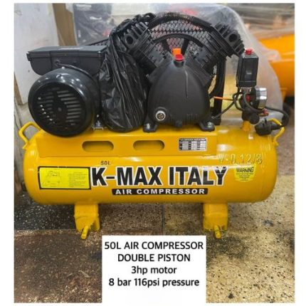 K MAX ITALY 50L Air Compressor Double Piston 3HP Motor 8 Bar 116PSI Pressure Car Tire Inflator