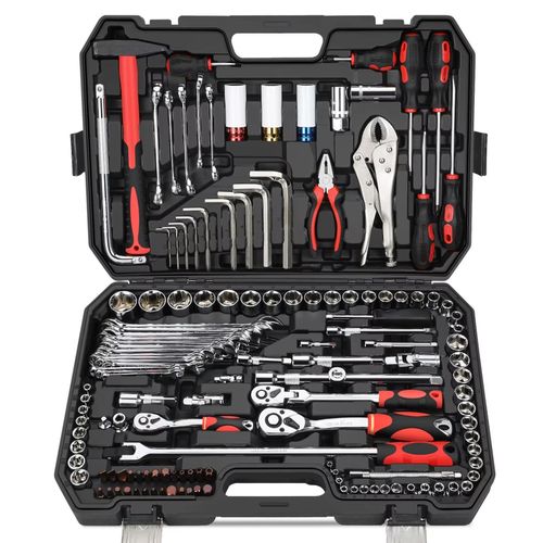 1 - 2025-05-12T090828.352 142 PCS Mechanic Socket Tool Kit Set, Professional Car Repair Tool Wrench Set Batch Head Ratchet Pawl Socket Spanner Screwdriver - Image 1