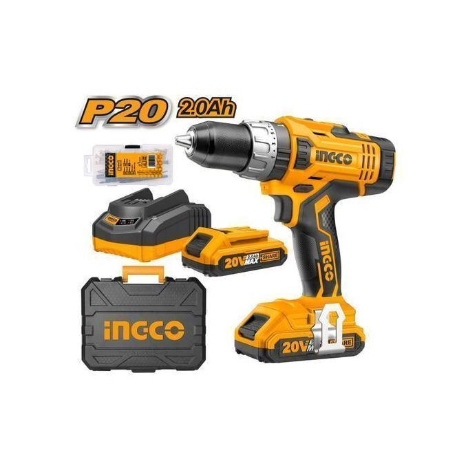 1 (50) Ingco Lithium-ion Cordless Drill 20V With Impact Hammer - Image 1